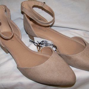 Lane Bryant Shoes with Ankle Straps. Size 10W.  Faux Suede Nude Color
